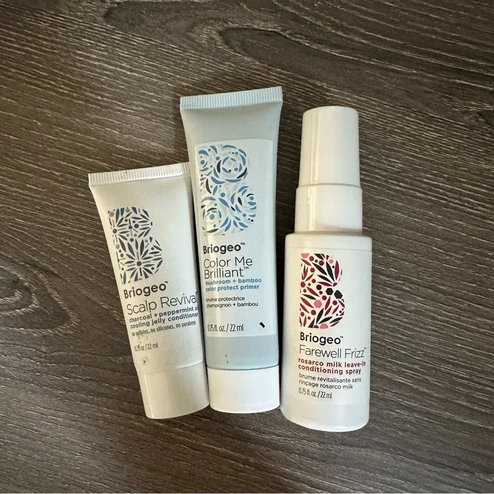 Briogeo Travel Set Color Me Brilliant Scalp Revival Farewell Frizz Lot 0.75 oz